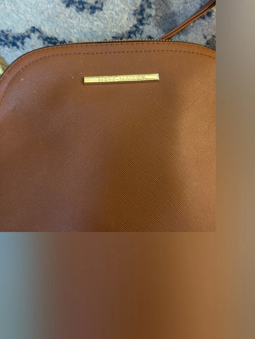 Steve Madden Camel Brown Crossbody Bag with Gold Chain Strap
